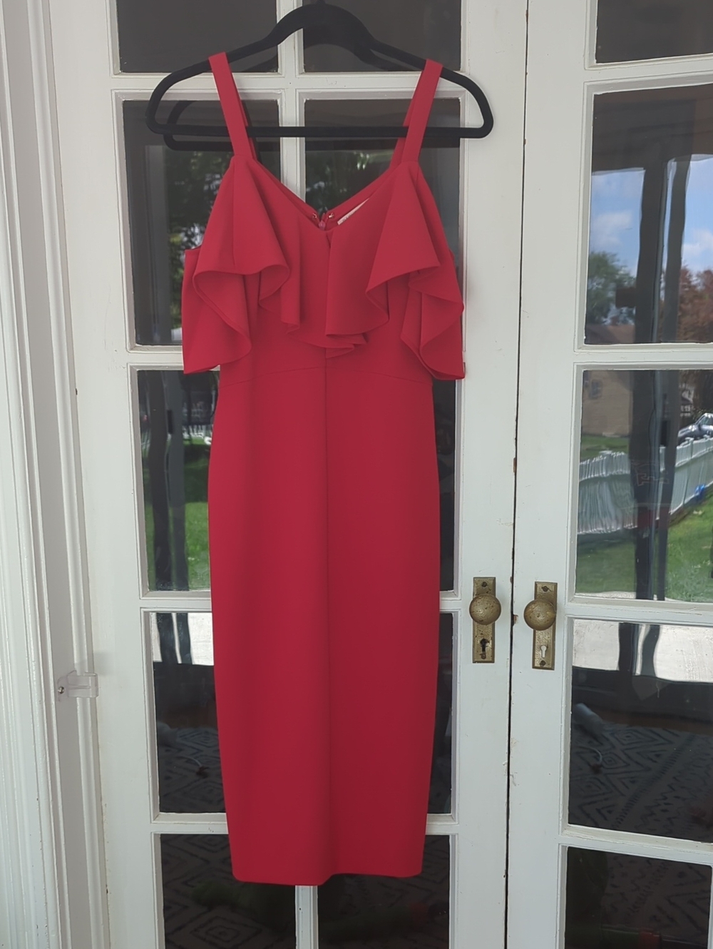 RACHEL Rachel Roy Red Ruffle-Trim Midi Dress